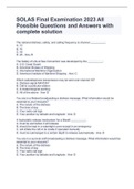 SOLAS Final Examination 2023 All Possible Questions and Answers with complete solution