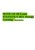 MATH 110 All Exams STATISTICS 2023- Portage Learning