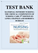 TEST BANK MATERNAL-NEWBORN NURSING: THE CRITICAL COMPONENTS OF NURSING CARE 3RD EDITION BY LINDA CHAPMAN AND ROBERTA DURHAM