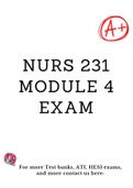 NURS 231 Module 4 Exam