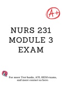 NURS 231 Module 3 Exam