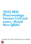 2022 HESI Pharmacology Version 1 (v1) exit exam – Brand New Q&As!