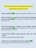 D196 PRINCIPALS OF MANAGERIAL AND FINANCIAL ACCOUNTING STUDY BUNDLE PACK SOLUTION (Questions and Answers )(2022/2023) (Verified Answers) 