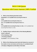    WGU C100 Quizes  Questions with Correct Answers |100% Verified