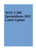 WGU C268 Spreadsheets 2023 Latest Update