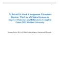  NURS 6051N Week 8 Assignment Literature Review: The Use of Clinical Systems to Improve Outcomes and Efficiencies Complete Latest 2023 Walden University 