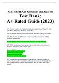 ALL HESI EXIT Questions and Answers Test Bank; A+ Rated Guide (2023)