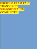 FOCUSED EXAM PAIN TRANSCRIPT SHADOWHEALTH COMPLETE!!!