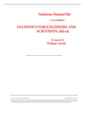 Solutions Manual for Statistics for Engineers and Scientists 6th Edition By William Navidi