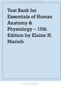 Test Bank for Essentials of Human Anatomy & Physiology – 10th Edition by Elaine N. Marieb.