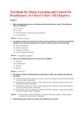 Test Bank for Motor Learning and Control for Practitioners 5th Edition By Cheryl Coker (All Chapters, 100% Original Verified, A+ Grade)