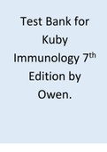 Test Bank for Kuby Immunology 7th Edition by Owen.