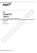 AS CHEMISTRY 7404/2 Paper 2 Organic and Physical Chemistry[MARK SCHEME]DOWNLOAD TO PASS