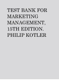 TEST BANK FOR MARKETING MANAGEMENT, 15TH EDITION. PHILIP KOTLER.