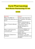 Hurst Pharmacology Hurst Review Pharmacology for new nurses | 170 Questions with 100% Correct Answers | Updated 2023 | 27 Pages