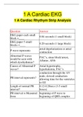 1 A Cardiac EKG 1 A Cardiac Rhythym Strip Analysis | Questions with 100% Correct Answers | Updated | Download to score A+