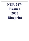 NUR 2474 Exam 1 2023 Blueprint.