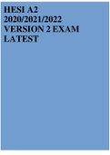 HESI A2 2021/2022/2023 VERSION 2 EXAM LATEST UPDATES 