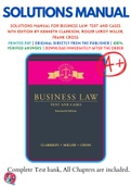 Business Law Text and Cases 14th Edition Clarkson Solutions Manual