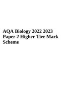 AQA A LEVEL Biology 2022 2023 Paper 2 Higher Tier Mark Scheme