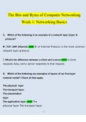  The Bits and Bytes of Computer Networking. Week 1 Networking Basics Questions and Answers (2022/2023) (Verified Answers)