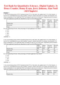 Test Bank for Quantitative Literacy, (Digital Update) 3rd Edition By Bruce Crauder, Benny Evans, Jerry Johnson, Alan Noell