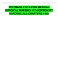 TESTBANK FOR LEWIS MEDICAL SURGICAL NURSING 11TH EDITION BY HARDING (ALL CHAPTERS 1-68)