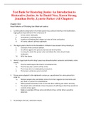 Test Bank for Restoring Justice An Introduction to Restorative Justice, 6e by Daniel Ness, Karen Strong , Jonathan Derby, Lynette Parker