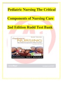 Pediatric Nursing The Critical Components of Nursing Care 2nd Edition Rudd Test Bank