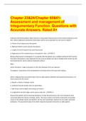 Chapter 23&24/Chapter 60&61-  Assessment and management of Integumentary Function. Questions with Accurate Answers. Rated A+