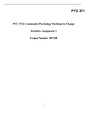 PYC 3716: Community Psychology Working for Change Portfolio- Assignment 3 Course PYC 3716 Institution University Of South Alabama PYC 3716: Community Psychology: Working for change Assignment 3(The Portfolio): Semester 2 2020 Unique Number: Table of Conte