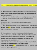 ATI Proctored Assessment Leadership 2019.Questions Verified With 100% Correct Answers