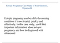 Ectopic Pregnancy Case Study of Jean Simmons, 22 years old