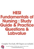 HESI Fundamentals of Nursing : Study Guide & Practice Questions & Labvalue