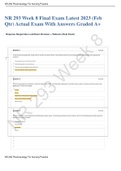 NR 293 Week 8 Final Exam LATEST 2023 - Requires Respondus LockDown Browser + Webcam ACTUAL EXAM WITH ANSWERS (FEB Qtr)