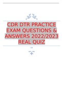 CDR DTR PRACTICE EXAM QUESTIONS & ANSWERS 2022/2023 REAL QUIZ