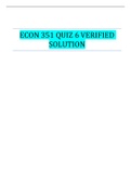 ECON 351 QUIZ 6 VERIFIED SOLUTION| VERIFIED SOLUTION 