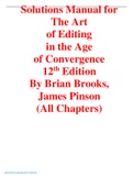 Solutions Manual for The Art of Editing in the Age of Convergence International Student Edition 12th Edition By Brian Brooks, James Pinson