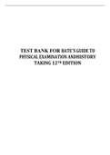 TEST BANK FOR BATE’S GUIDE TO PHYSICAL EXAMINATION ANDHISTORY TAKING 12TH EDITION