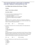 TEST BANK FOR WILLIAMS’ BASIC NUTRITION AND DIET THERAPY 16TH EDITION BY NIX/ Chapter 01: Food, Nutrition, and Health Nix: Williams’ Basic Nutrition and Diet Therapy, 16th Edition MULTIPLE CHOICE 1. Promoting a health care service that improves diabetes m