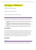 US History I Milestone 1.| LATEST SOLUTION 