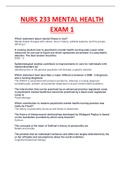 NURS 233 MENTAL HEALTH FINAL EXAM 1 NEW UPDATED AND COMPLETE GUIDE.(RASMUSSEN COLLEGE)