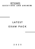 ECS1601 (Economics IB) LATEST EXAM PACK SOLUTIONS 2023