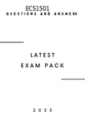 ECS1501 AND ECS1601 LATEST EXAM SOLUTIONS PACKS 2023