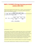 MATH 110 EXAM 8 (Portage learning) guaranteed solution 2022-2024