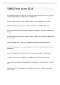 TABC Final exam 2023   in an establishment that serves alcohol for on premise consumption and gets less than 50% of it's gross recipients from alcohol sales, a cashier can be 16. - ANSWER-true  in order to remain certified, I have to: - ANSWER-complete