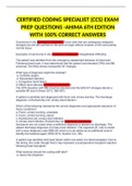 CERTIFIED CODING SPECIALIST (CCS) EXAM PREP QUESTIONS -AHIMA 6TH EDITION WITH 100% CORRECT ANSWERS