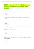 CST Practice Test #3 (1-175), Questions with accurate answers, rated A. 100% verified