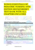 WONGS ESSENTIALS OF PEDIATRIC NURSING 10TH EDITION HOCKENBERRY TEST BANK