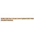 NURS 5220 Test 1 Exam Latest Updated 2023 With (Detailed Solution).